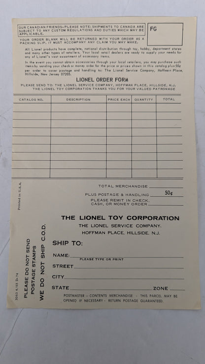 Lionel Cataloged Freight Outfit (#11530 , 1965)